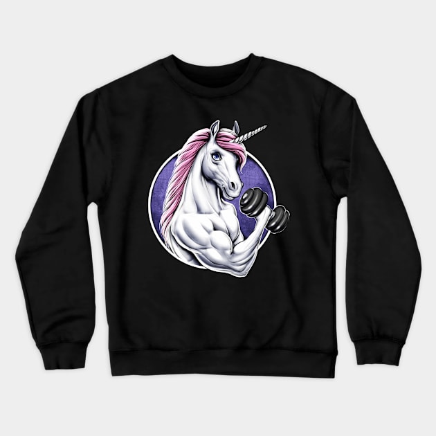 Unicorn Gym Fitness Workout Crewneck Sweatshirt by underheaven